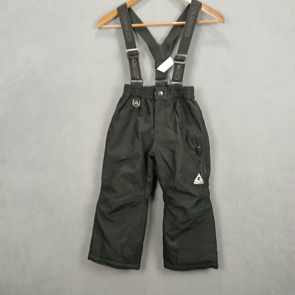 Gerry Snow Bib Unisex Kids 5/6 Black Water Resistance Warmth Removable Suspender